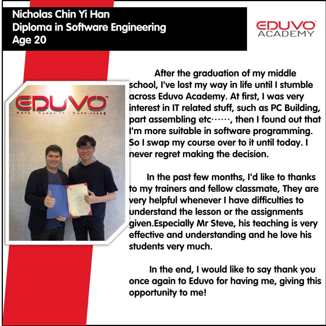 Diploma in Software Engineering - Nicholas Chin Yi Han