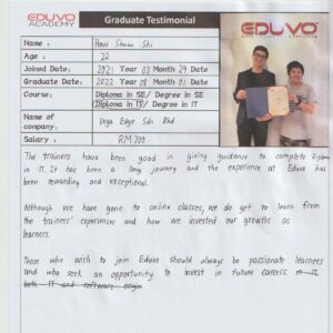 Professional Diploma in IT Support - How Shuan Shi Testimonial